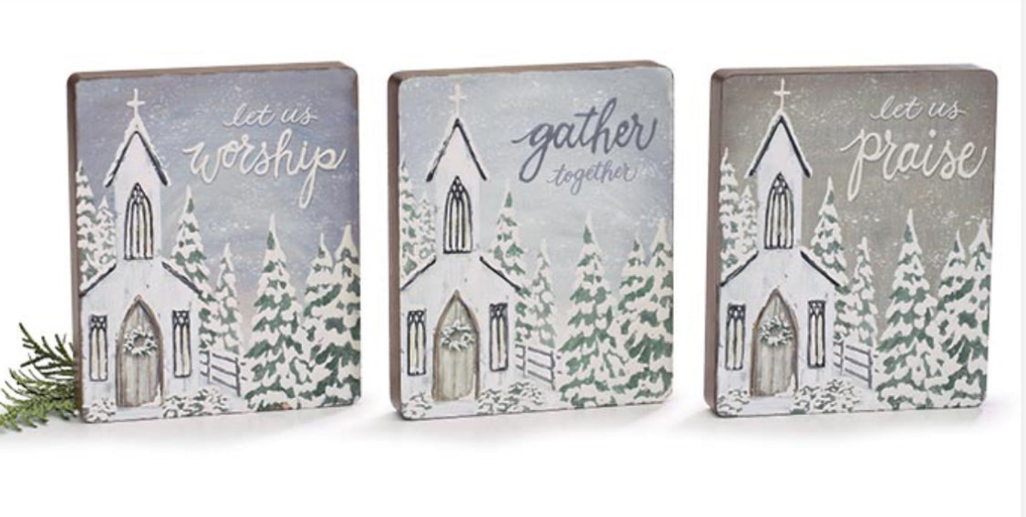 Snowy Christmas Shelf Sitters