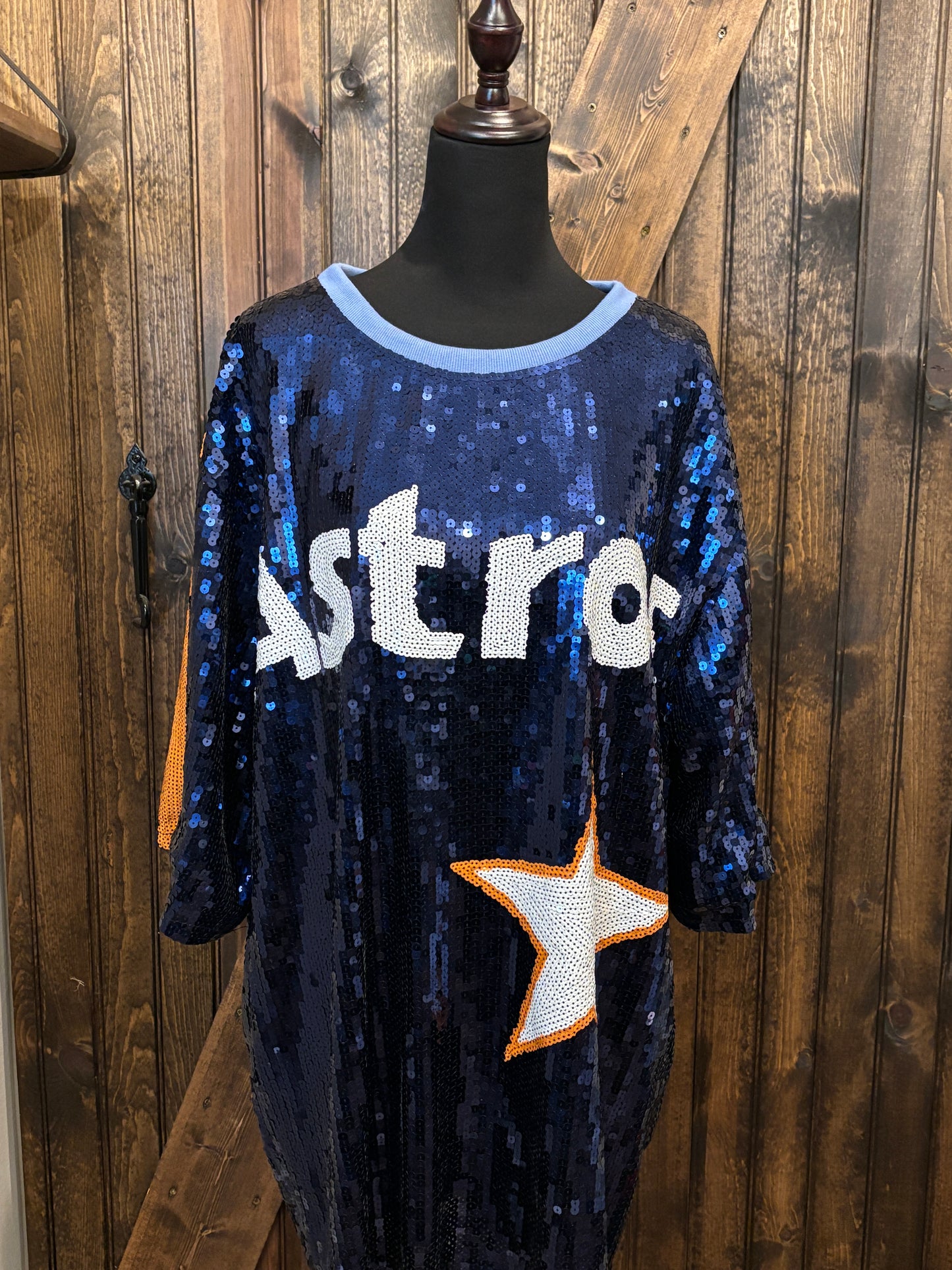Astros Inspired Sequin Jerseys - Tunic/Dress