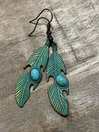 Leaf dangle earrings