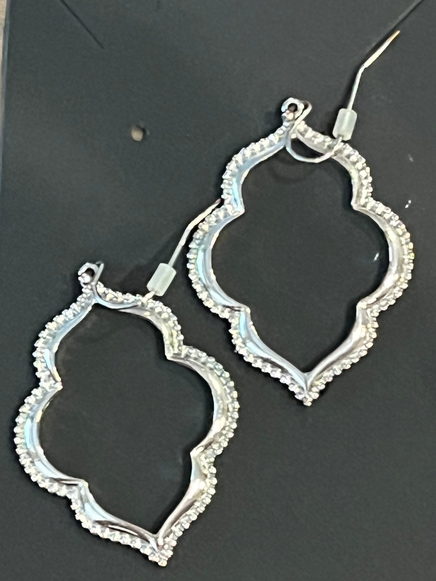 Silver quatrefoil dangle earrings