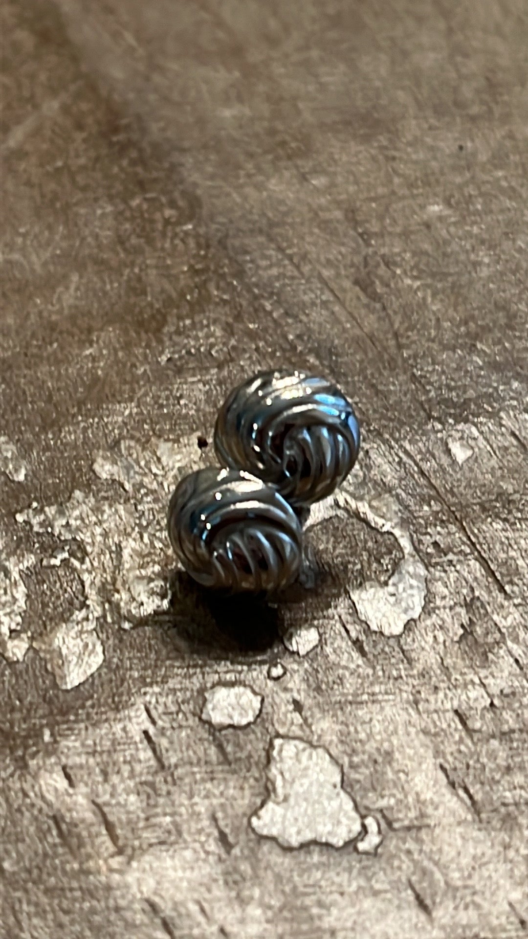 Silver cable knot stud earrings