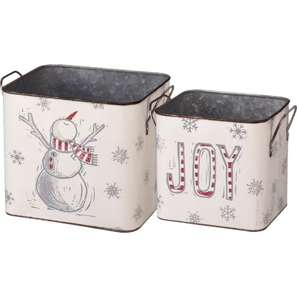 Joy Snowman Bins