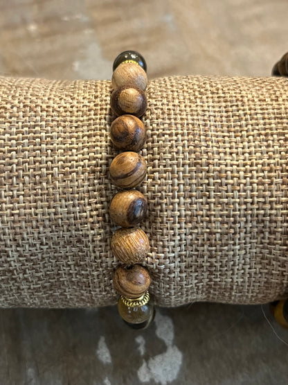 Jichimu bead and tiger eye bead bracelet