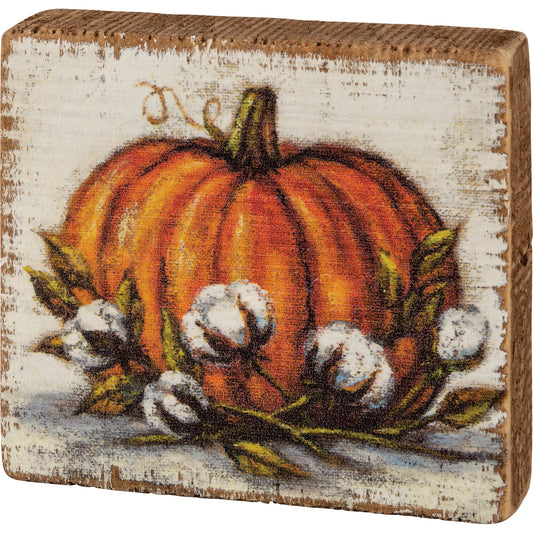 Orange Pumpkin Block Sign