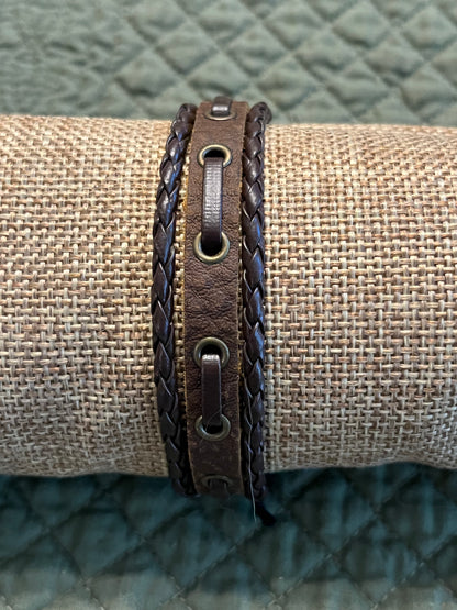 Unisex Brown leather bracelet