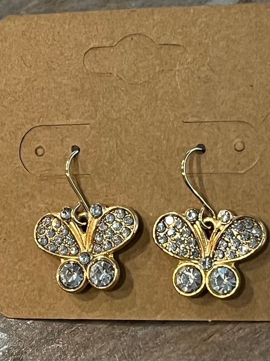 Butterfly dangle earrings.