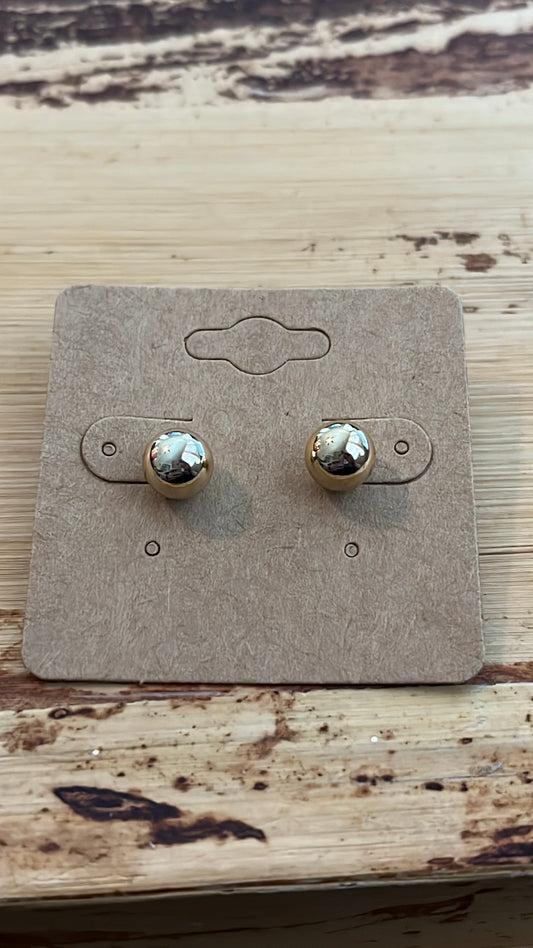 Gold ball stud earrings