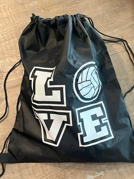 LOVE Volleyball Nylon Drawstring Bag