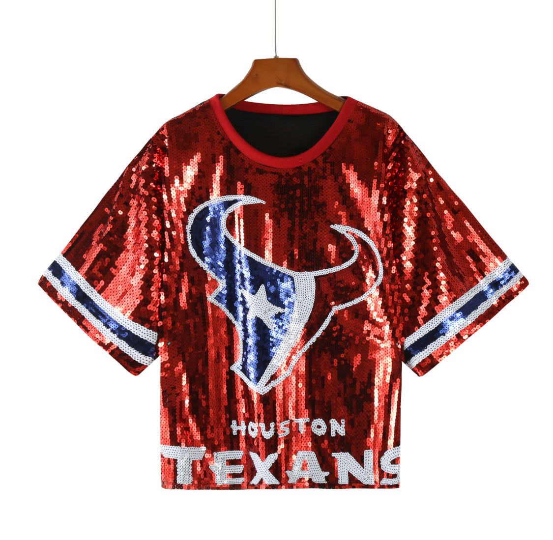 Texans Crop Sequin Jerseys – Two Can Collection