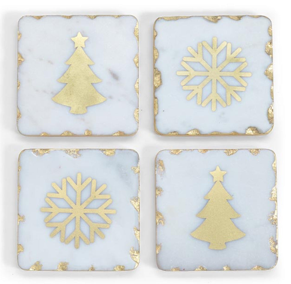 Christmas Marble Coasters Set