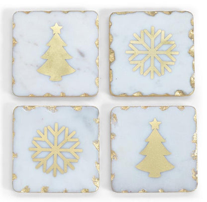 Christmas Marble Coasters Set