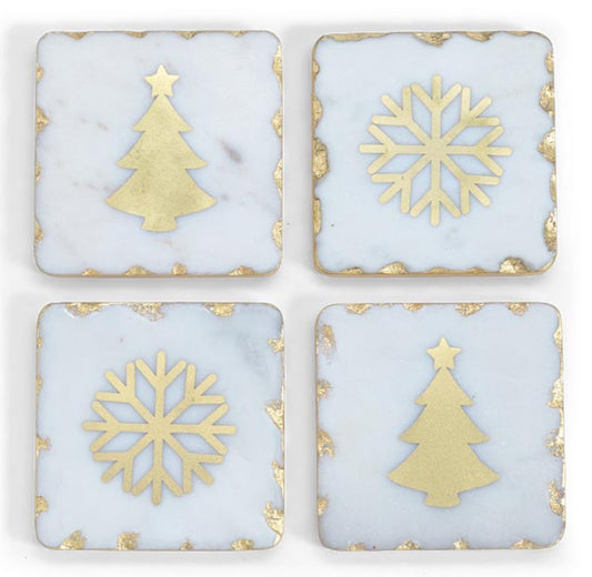Christmas Marble Coasters Set