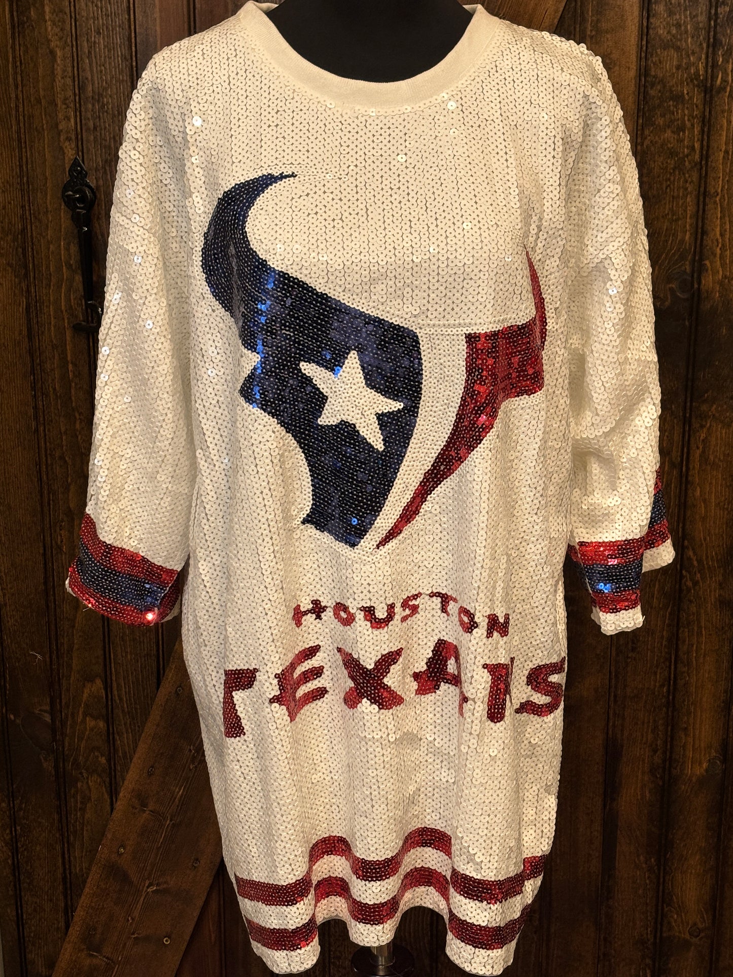 Texans Sequin Jerseys - Tunic/Dress Two Can Collection Texans Sequin Jerseys - Tunic/Dress Two Can Collection