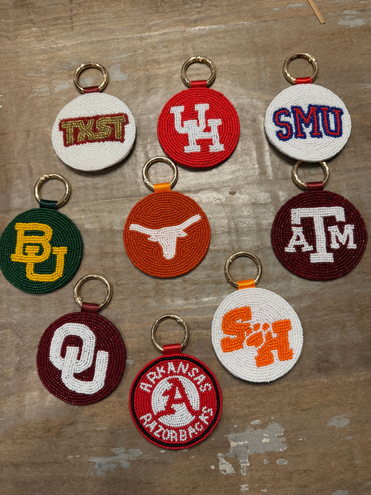 College Beaded Key Rings