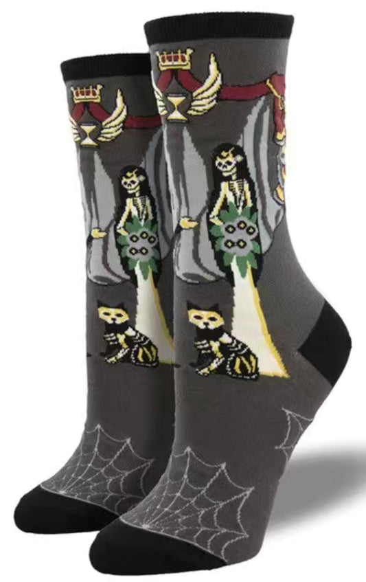 Witch and Cat Crew Socks