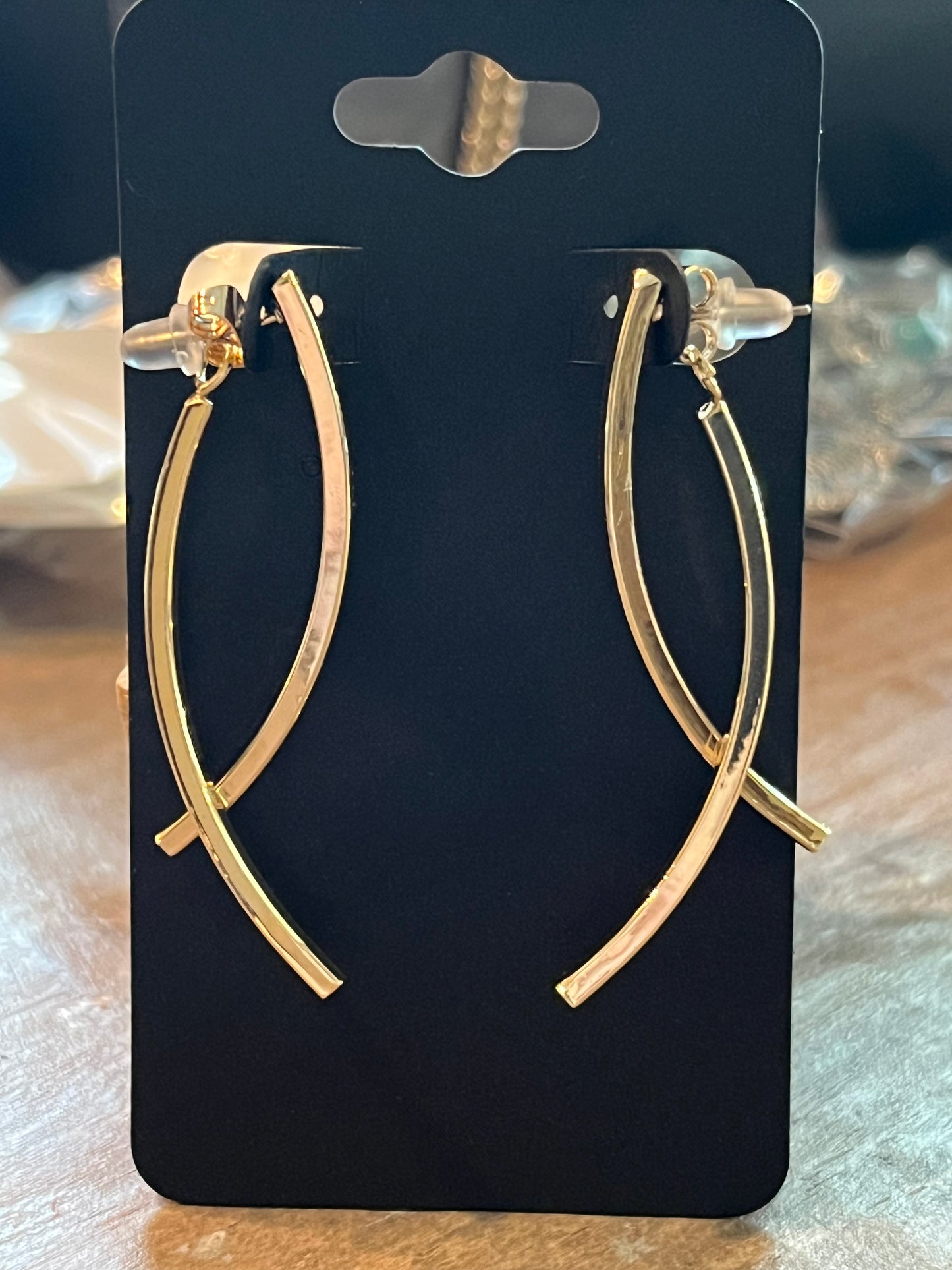 Gold dangle jacket earrings