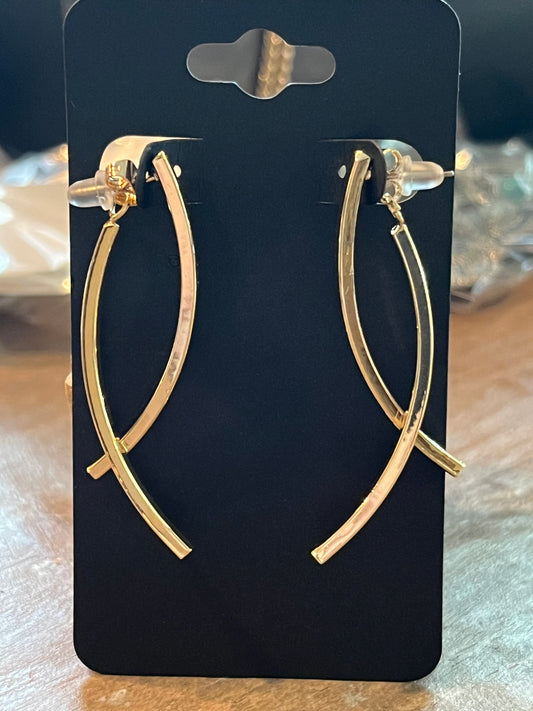 Gold dangle jacket earrings