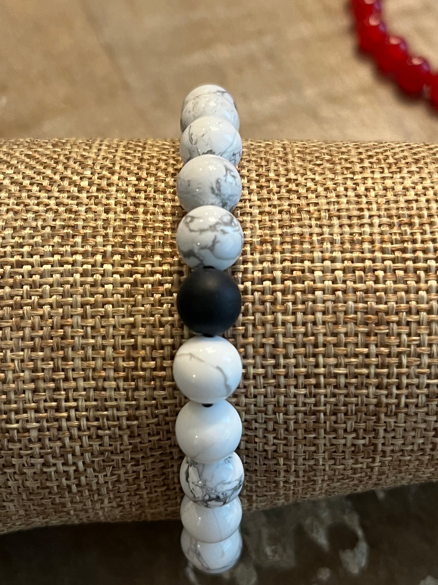 Onyx and Howlite Friendship Beaded Bracelets