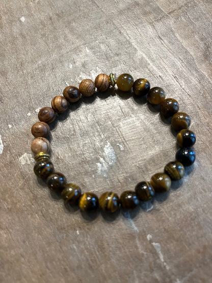 Jichimu bead and tiger eye bead bracelet