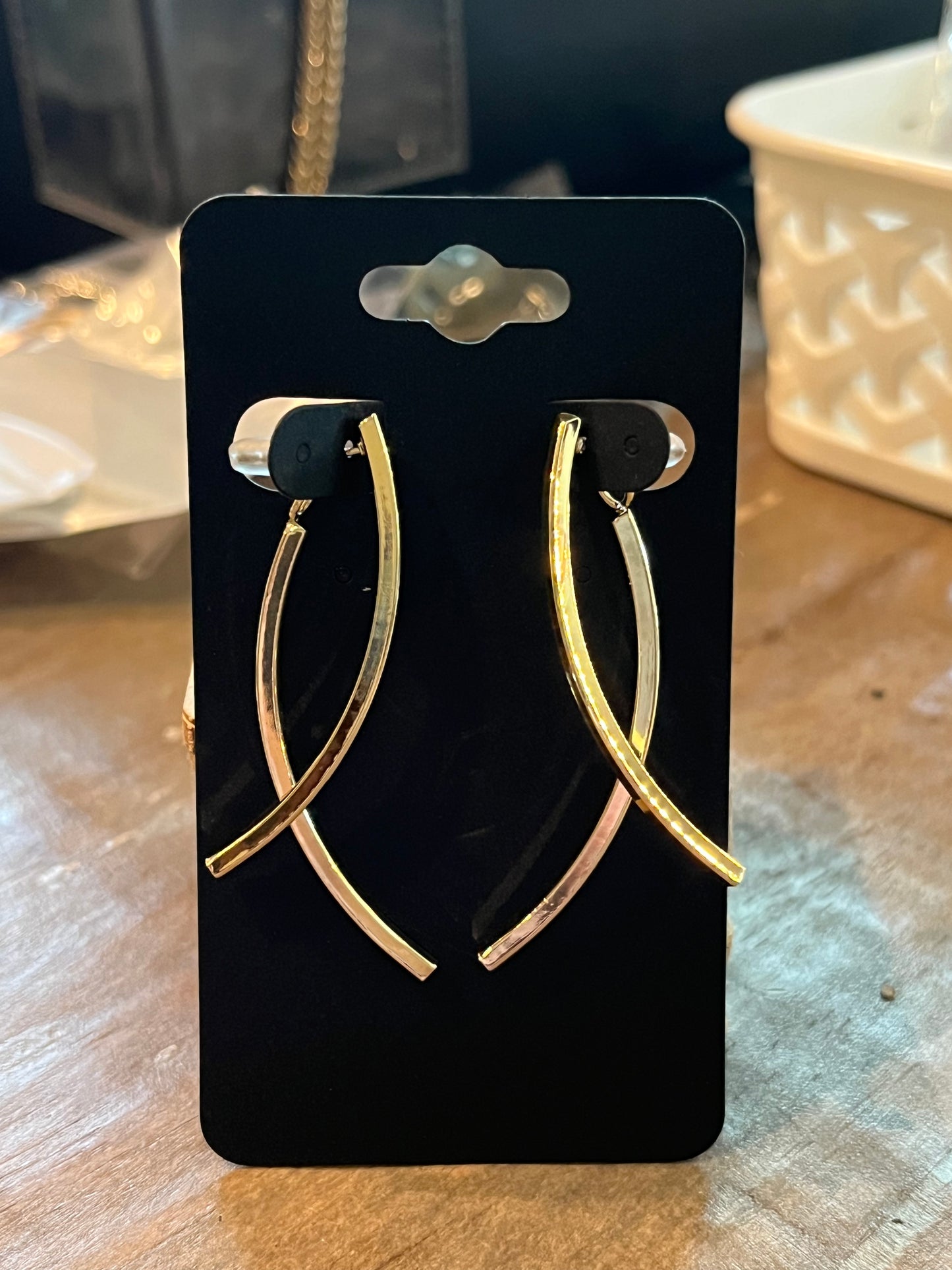 Gold dangle jacket earrings