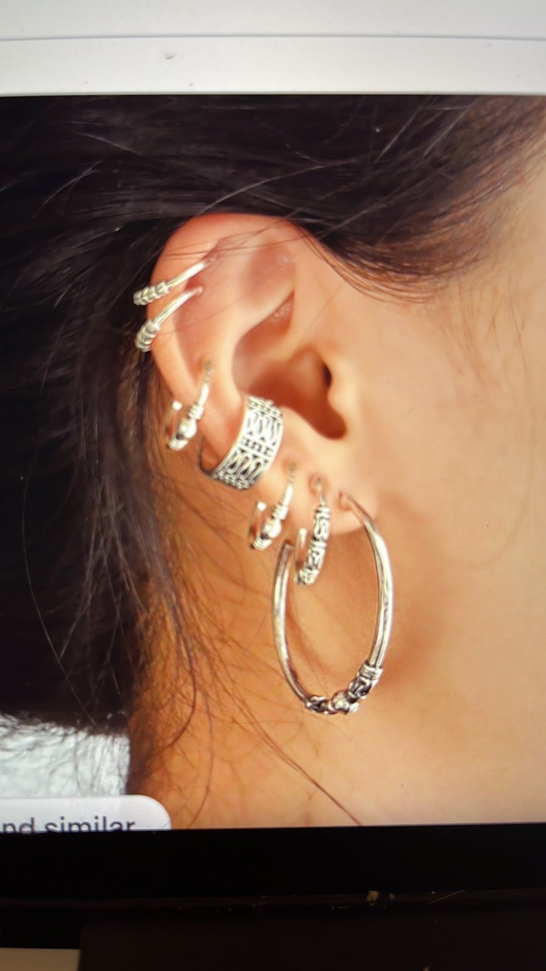 Silver pierced cartilage earring