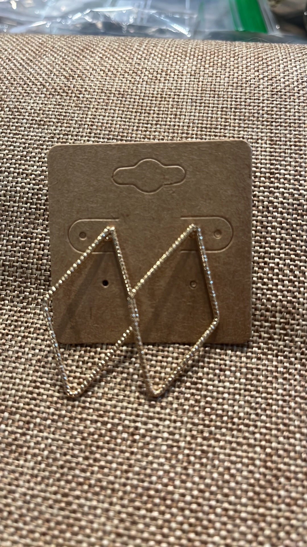 Gold diamond shaped earrings