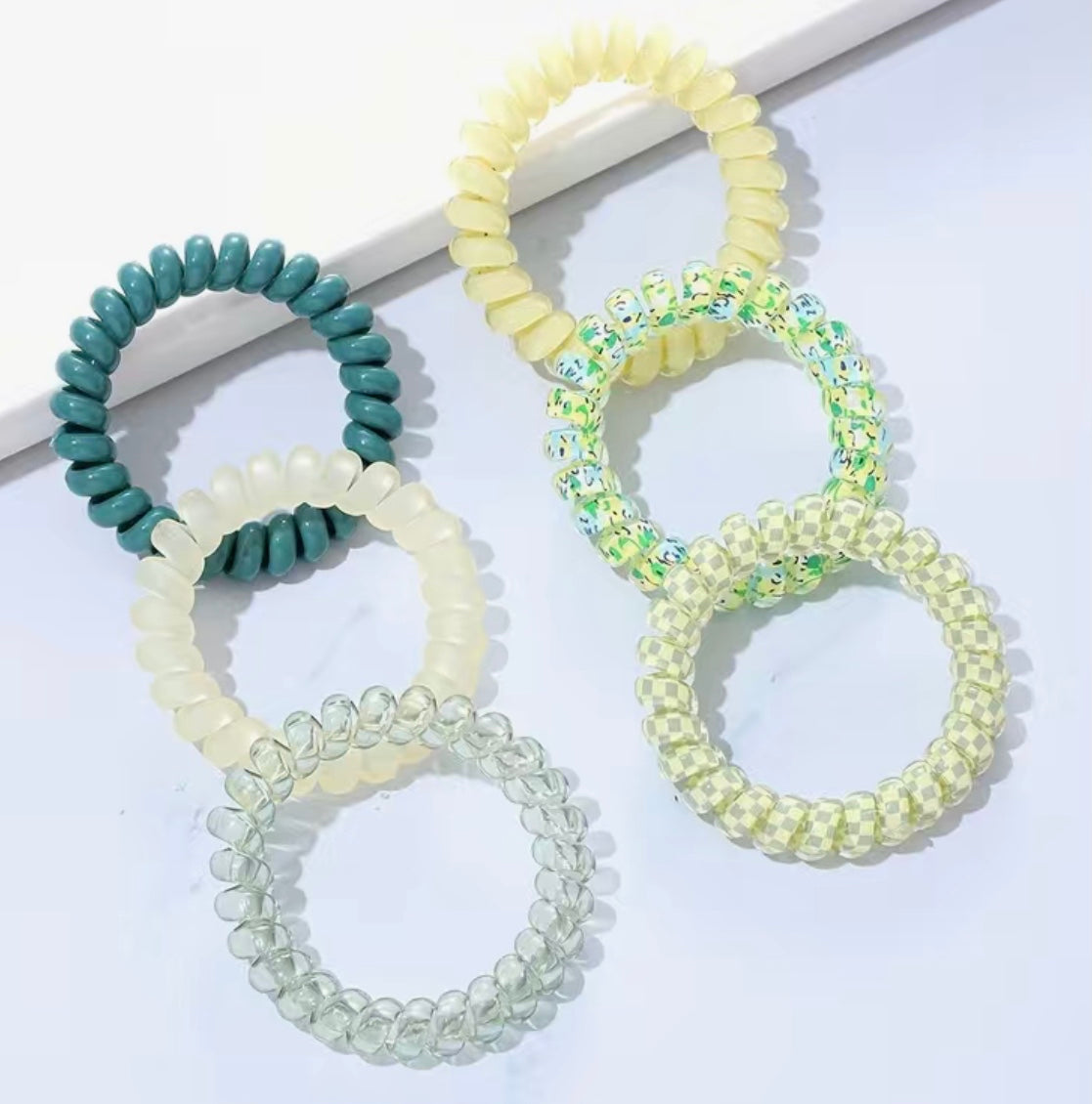 6 pc set of coil hair ties