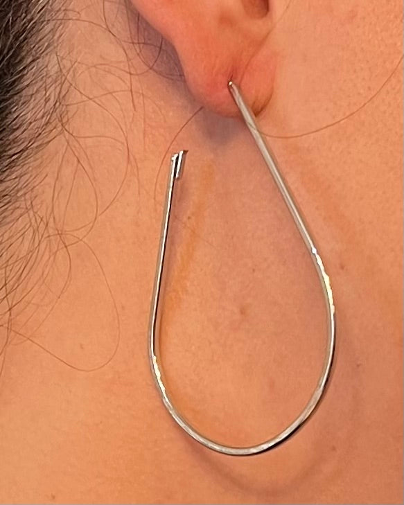 Silver Tear Drop hoop earrings