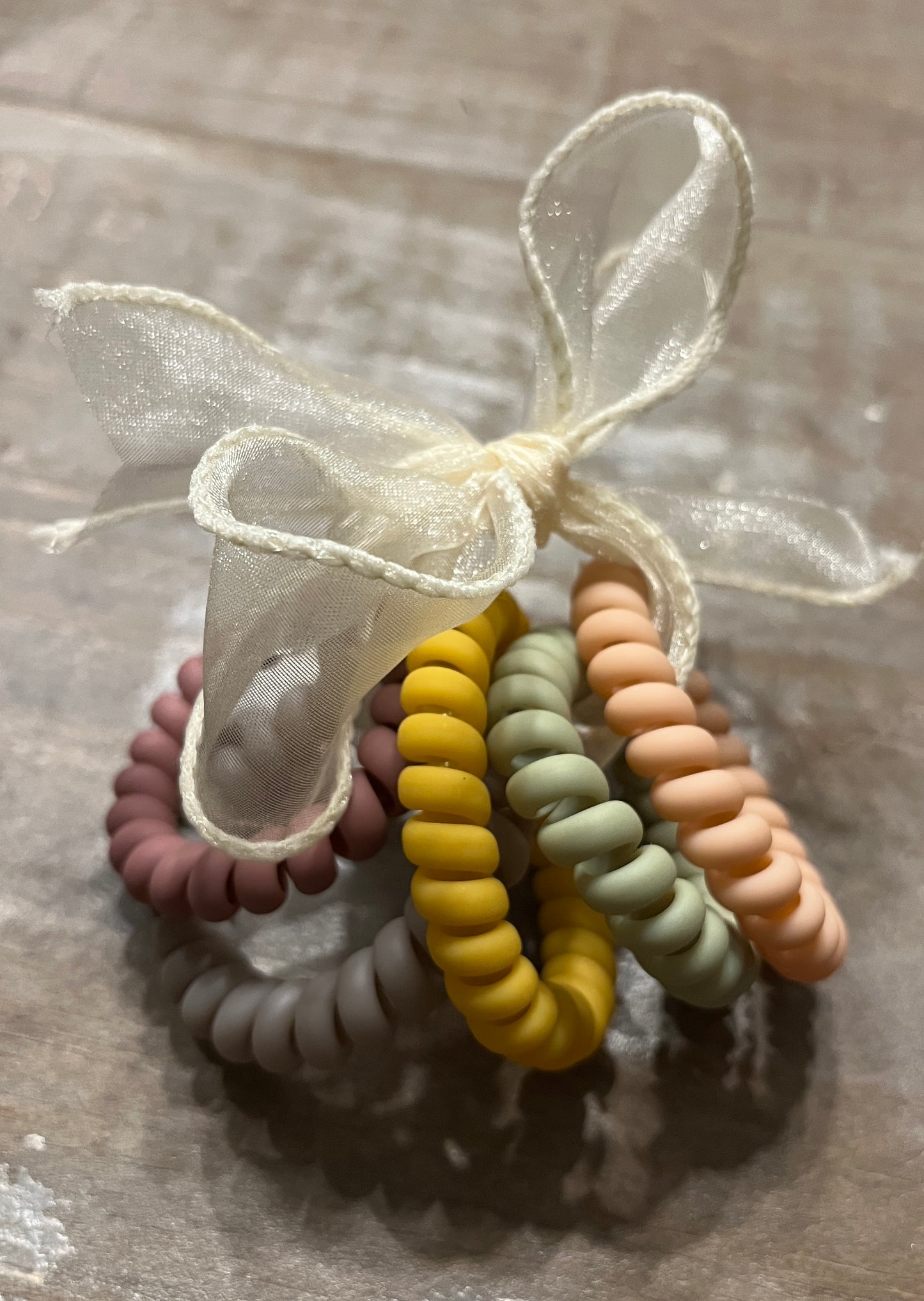 5 pc Matte-Colored Coil Hair Ties