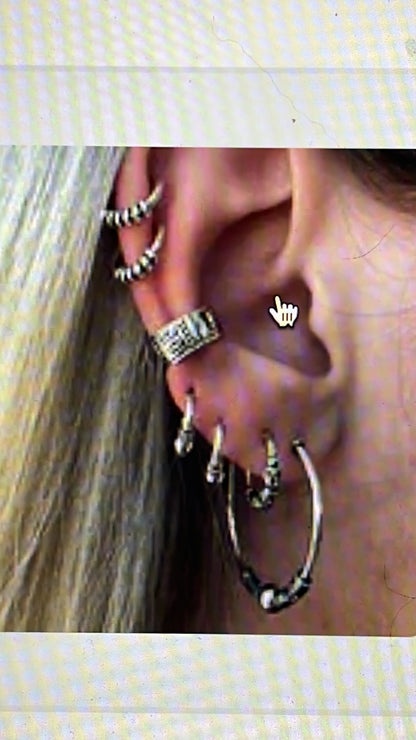 Silver ear cuff