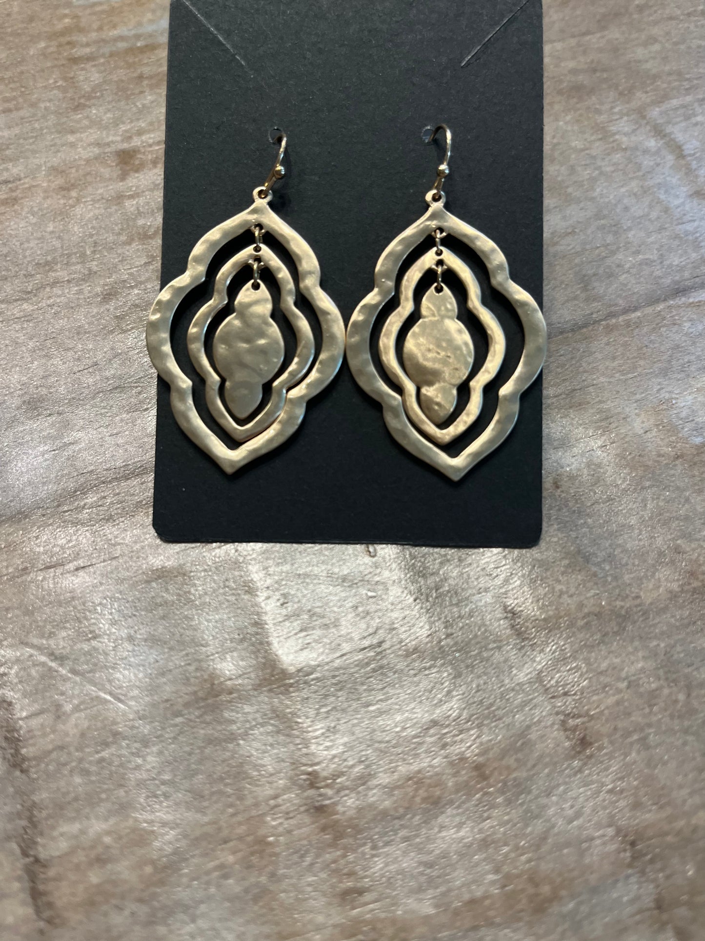 Gold quatrefoil dangle earrings