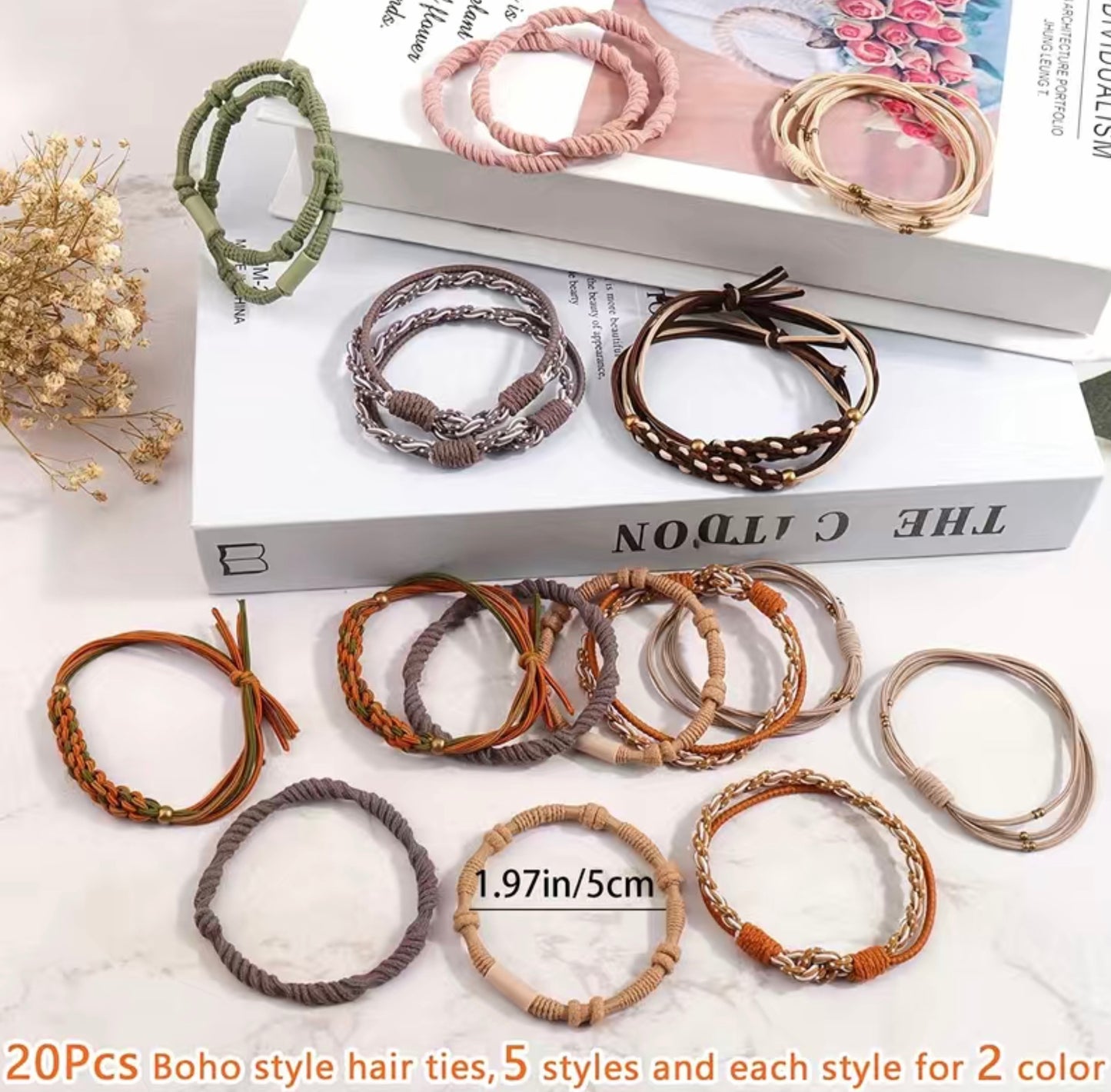 Boho Hair ties - 10 pcs