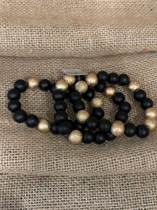 3 pc wood bead bracelet set