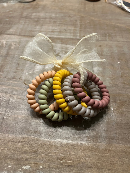 5 pc Matte-Colored Coil Hair Ties