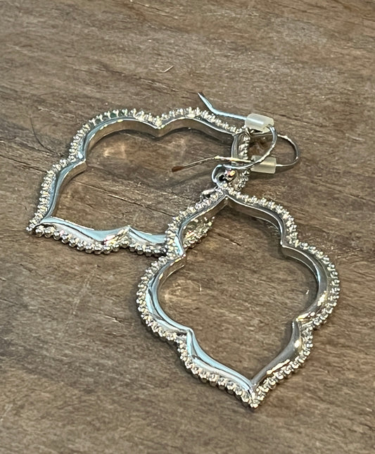 Silver quatrefoil dangle earrings