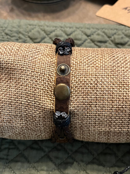 Unisex Brown leather bracelet