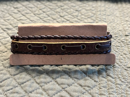 Unisex Brown leather bracelet