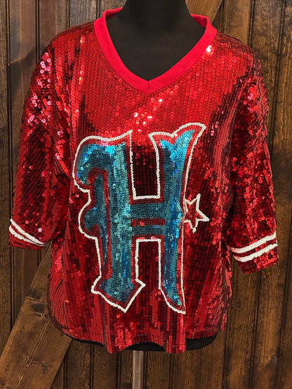 Texans Crop Sequin Jerseys