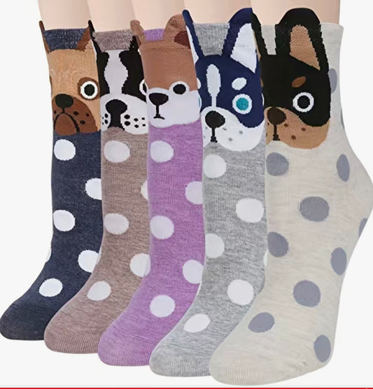 Dog Crew Socks with polka-dots