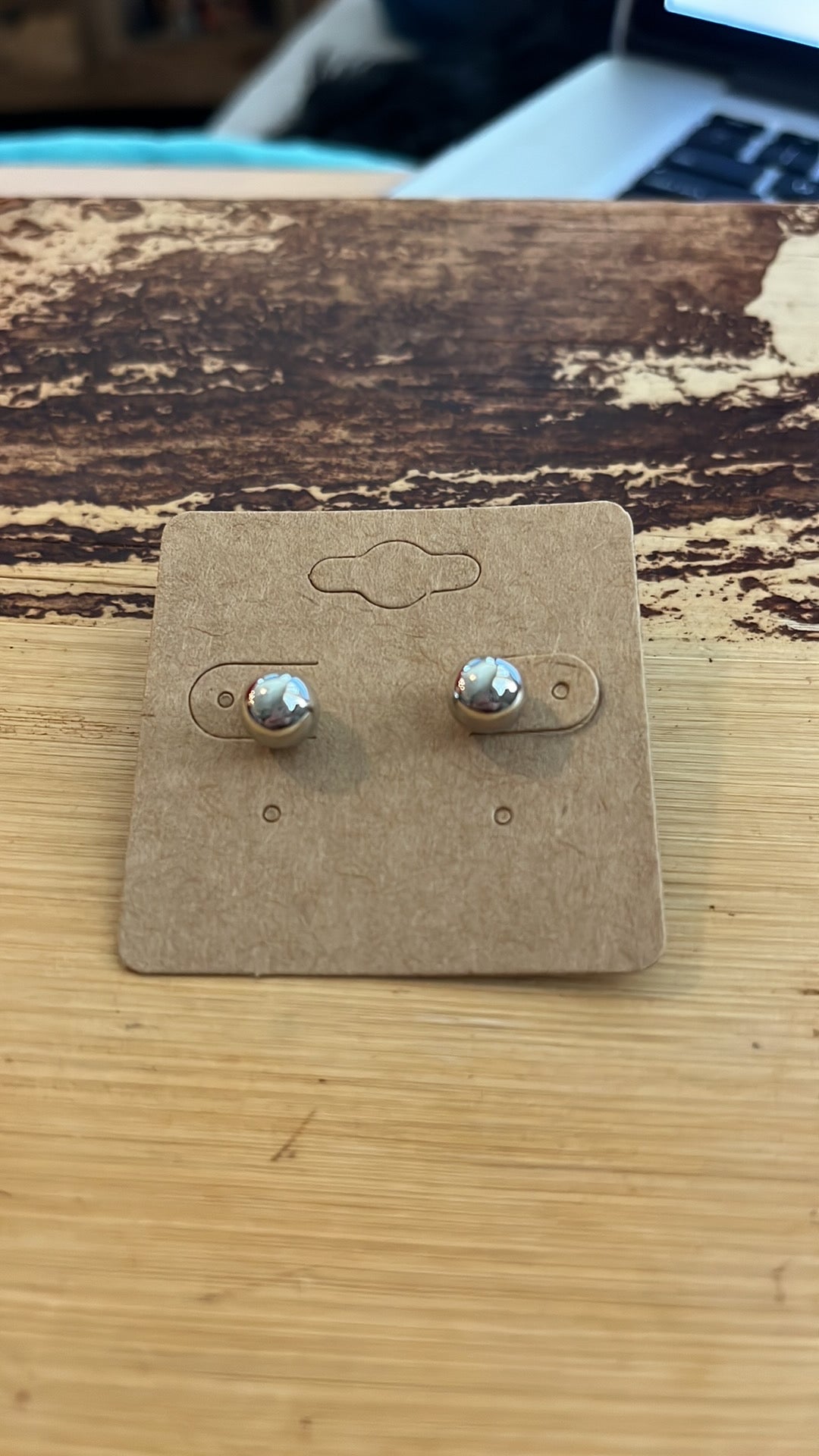 Silver ball stud earrings