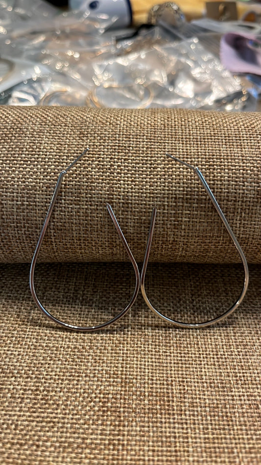 Silver Tear Drop hoop earrings