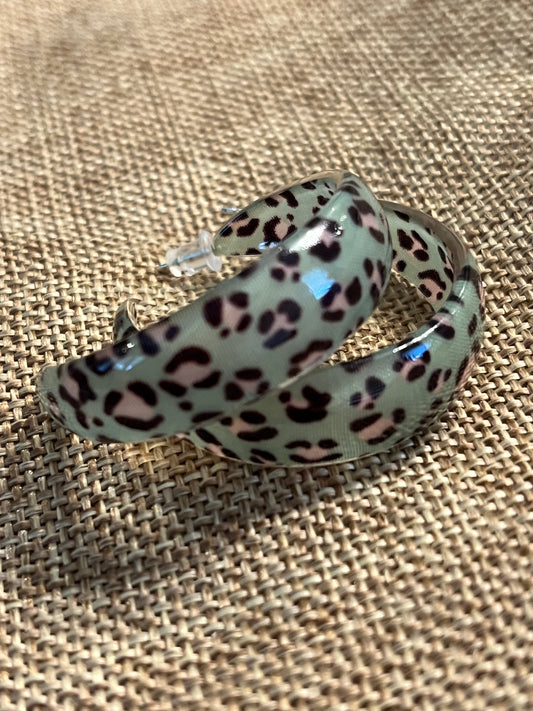 Leopard print hoop earrings