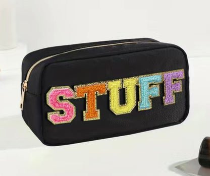 Chenille Letter Nylon Make-up Bag