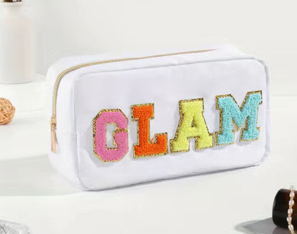 Chenille Letter Nylon Make-up Bag