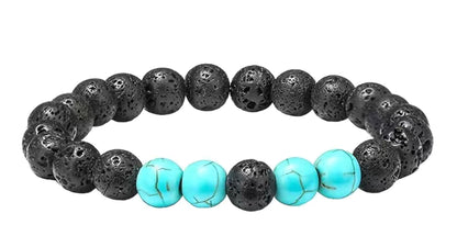 Lava rock and turquoise bead bracelet