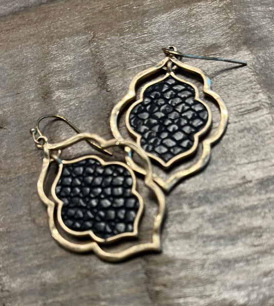 Gold and Black Moroccan Earrings