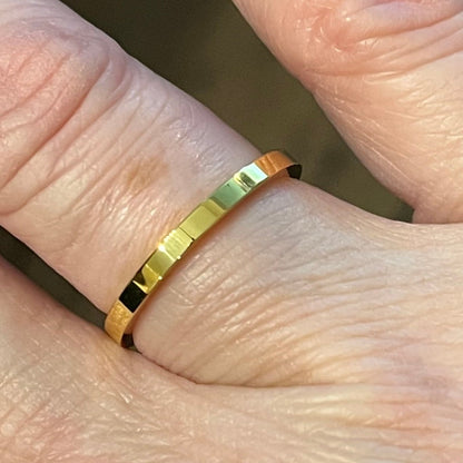 Solid 14k gold plated titanium bands - multiple sizes