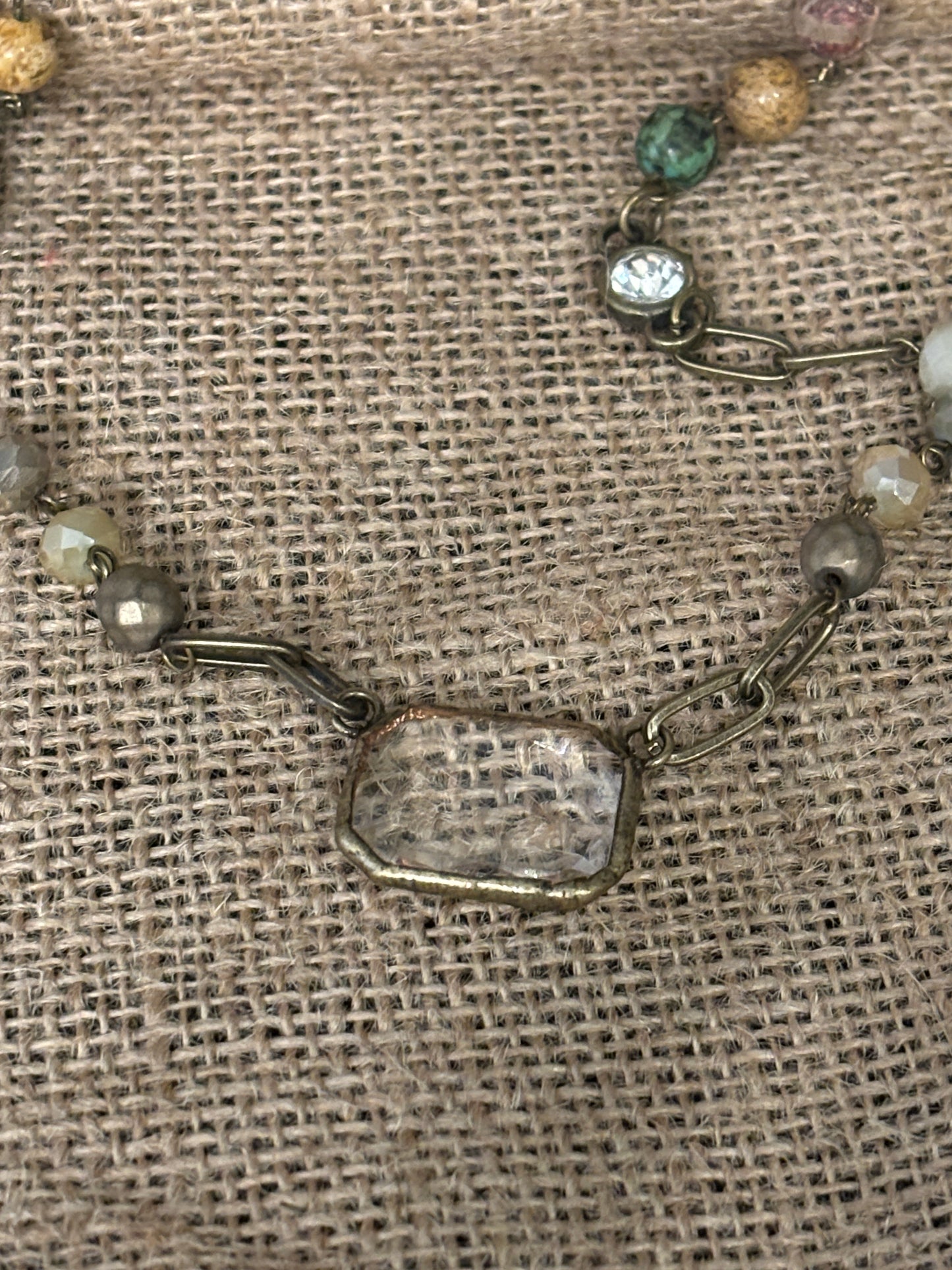 Mid Length Necklace with Savanna Jasper & Lime Meringue Mix