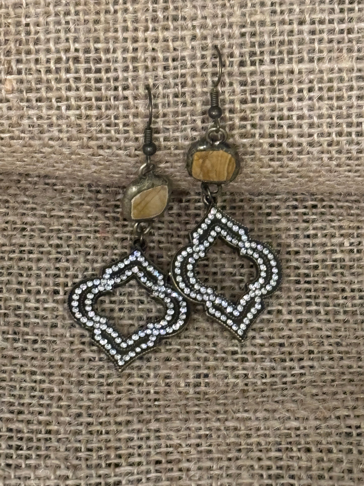 CZ Quatrefoil Dangle Earrings