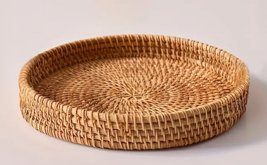 Hand-woven Japanese Serving Tray Set